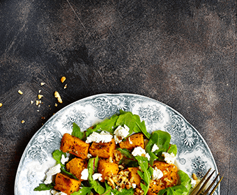 Roast veg salad with feta