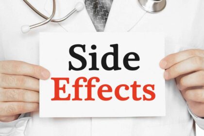 Doctor holding sign saying Side Effects