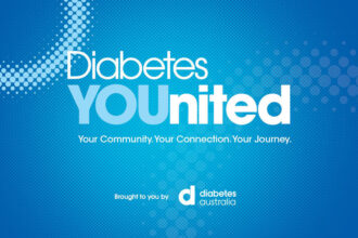 Diabetes YOUnited is typed on a blue background with the Diabetes Australia logo on the bottom right.