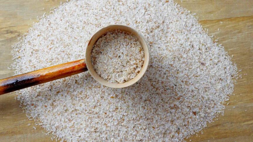 Psyllium husk with a spoon