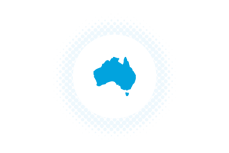 Blue map of australia on a grey background